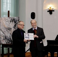 Oberbürgermeister Stefan Skora und Martin Schmidt, Vorsitzender des Kunstvereins Hoyerswerda  v.l.